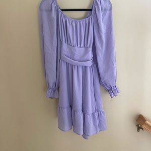 Purple, flown mini dress